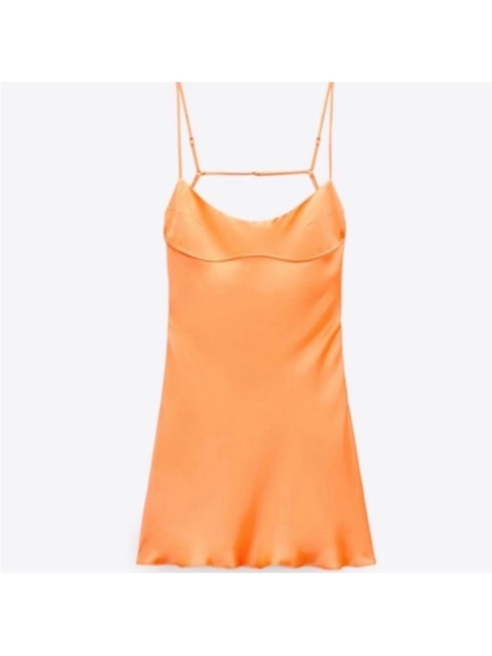 Viral Zara Orange Satin Slip Dress